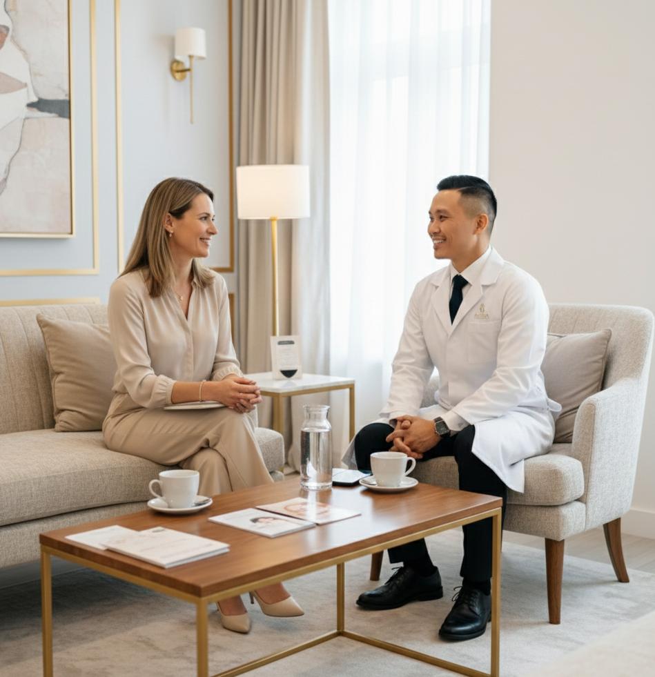 Dr. Denis Apriyanto consulting with patient in Aurea clinic